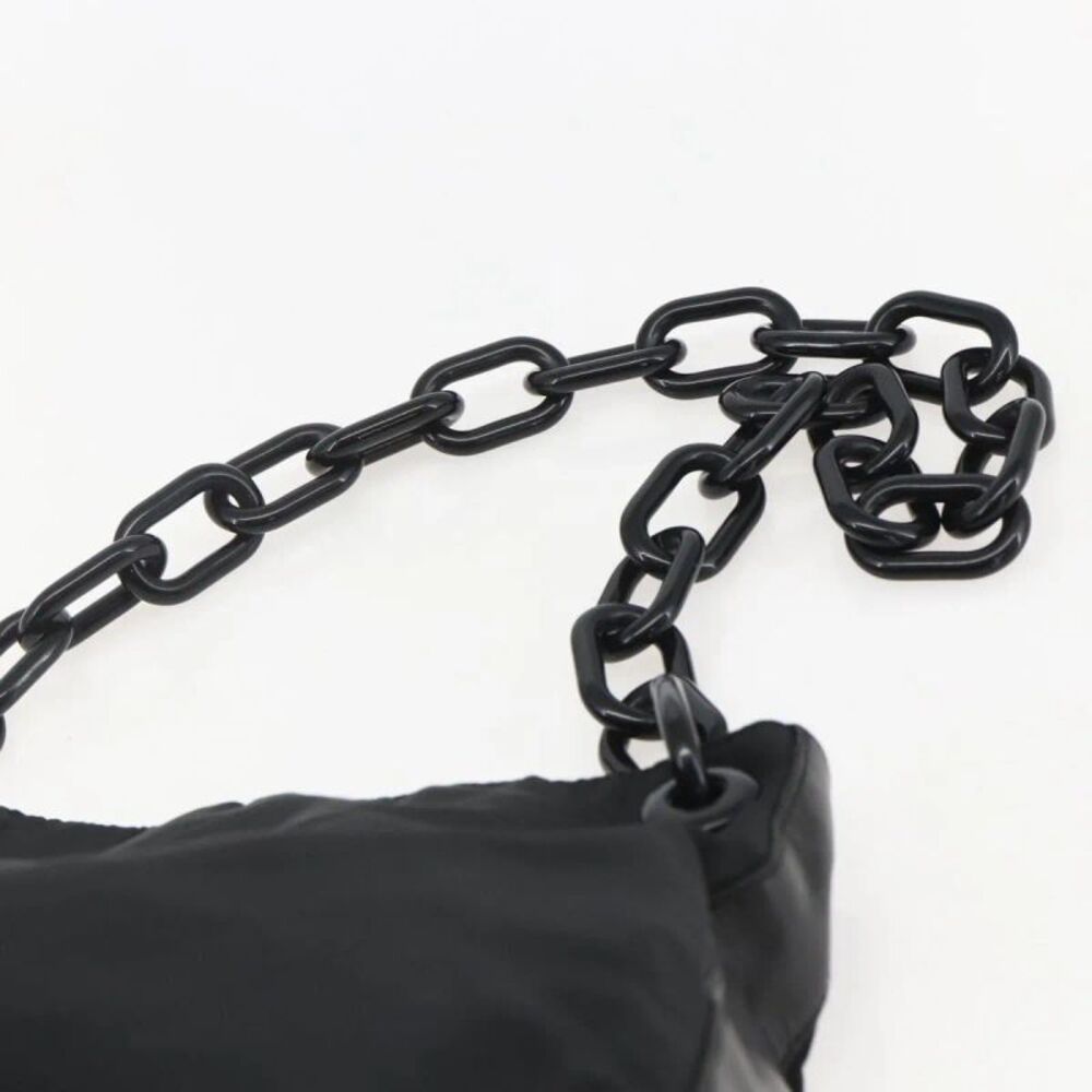 Prada Chain Tessuto Black Nylon Shoulder Bag Bag - Picture 15 of 16